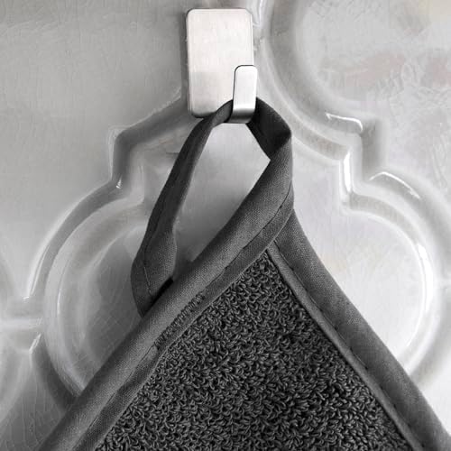 RITZ Terry Potholder & Hot Pad: Unparalleled Heat Resistant, Durable 100% Cotton – Ergonomically Designed for Optimal Grip – Easy-Care Machine Washable – 4-Pack, Black/Graphite - Image 4