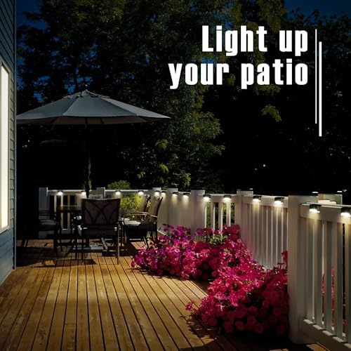 PATIOWIN Solar Deck Lights, Solar Step Lights Waterproof, Warm White, 12 Pack - Image 3