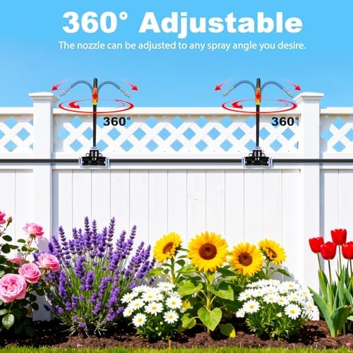 Thiswing 200FT Drip Irrigation System, 1/4" Tubing Automatic Misting Watering Kit with 36Pcs 360° Adjustable Nozzles, Garden Sprinkler for Yard, Lawn & Outdoor Plants - Image 2