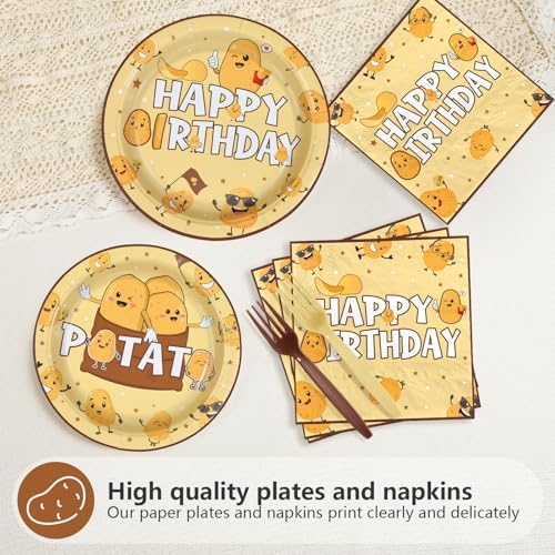 96Pcs Funny Potato Birthday Cartoon Party Decorations, Serves 24 - Image 3