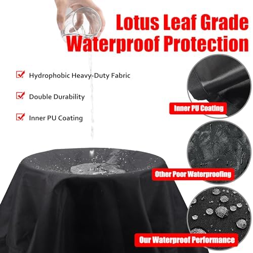 Grill Cover, 44 inch Heavy Duty BBQ Gas Grill Cover for Outdoor Grill, Waterproof, Weather Resistant, Anti-UV, Rip-Proof, Fade Resistant Barbecue Cover with Hook-and-Loop Straps for Most Grills - Image 5