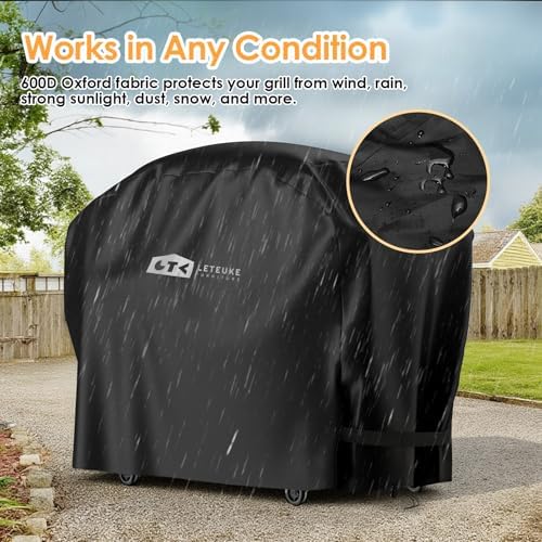 Leteuke Grill Cover for Outdoor Pizza Oven Table Stand Grill Cart - Image 5