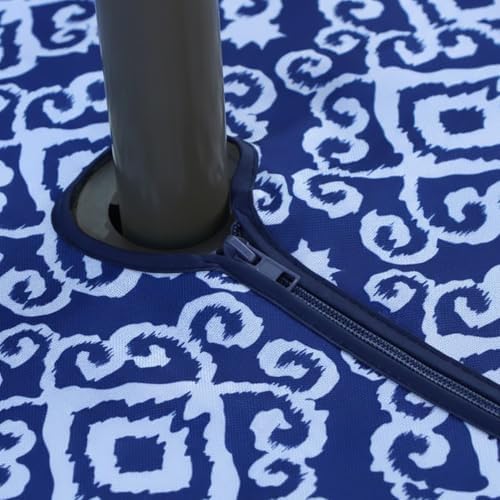 EHouseHome Outdoor and Indoor 60inch Round Tablecloth with Umbrella Hole and Zipper, Waterproof Zippered Patio Cloths, Spring/Summer Table Covers for Backyard Circular Table/BBQs/Picnic - Image 4