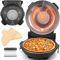 Baker's Friend Electric Pizza Oven Indoor Countertop, 12 Inch Pizza Maker Machine for Home, Pizza Cooker & Grill, Premium Glazed Ceramic Stone, Graphite Gray by Baker%27s+Friend
