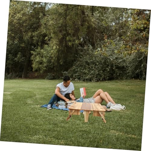 2-in-1 Picnic Basket Folding Picnic Desk Xmas Portable Wooden - Image 2
