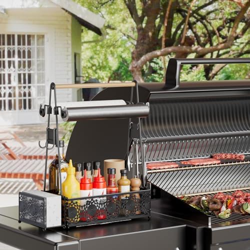 EKNITEY Outdoor Grill Caddy Organizer: BBQ Caddy with Paper Towel Holder - Image 4
