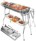 Portable Charcoal Grill, Folding Barbecue Grill with Storage Shelf, by ComfyElect