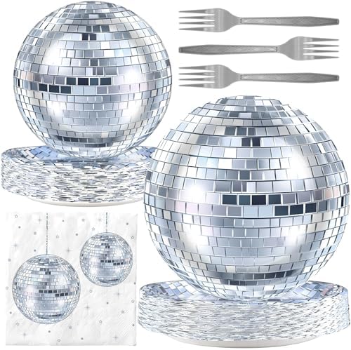 Disco Party Decorations - Disco Party Plates and Napkins for Kids Birthday Party, Serves 20 Guests by BonBeeDesign
