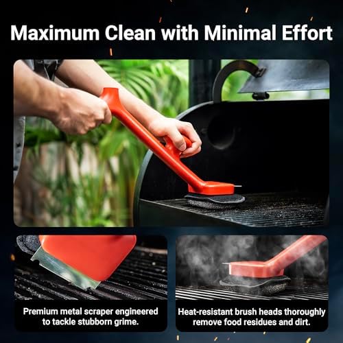 ThermoMaven BQ03 Grill Brush Replaceable Cleaning Head, Safe Bristle-Free BBQ Cleaning Tool, Barbecue Grill Cleaner, 6 Pcs Refill, Only for BQ03 - Image 4