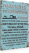 BEASTZHENG Funny Swimming Pool Rules for Drinkers Wall Art Accessories by BEASTZHENG