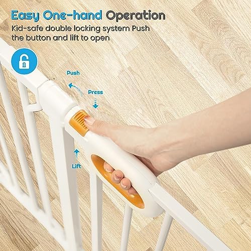 owlie 66 to 75 Inch Extra Wide Baby Gate with Door for Stairs Doorways - Image 3