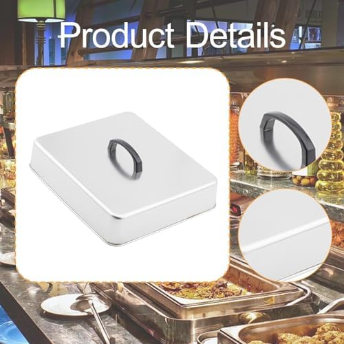 Grill Lid Steaming Food Cover Cooking Dome Rectangular Grilling Dome Burger Cover for Commercial BBQ Flat Top Griddle Patties, 33x28.2x6.6cm - Image 5