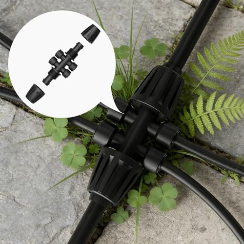 1/2 Inch to 1/4 Inch Barbed Tee Connectors, Drip Irrigation Reducing T Fittings for Main Line to Branch Line Conversion, Quick-Install Leak-Free Irrigation Connectors, 6 Pack - Image 3