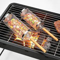 Rolling Grill Basket 2-Pack 304 Stainless Steel Net with Handle by Joanolga