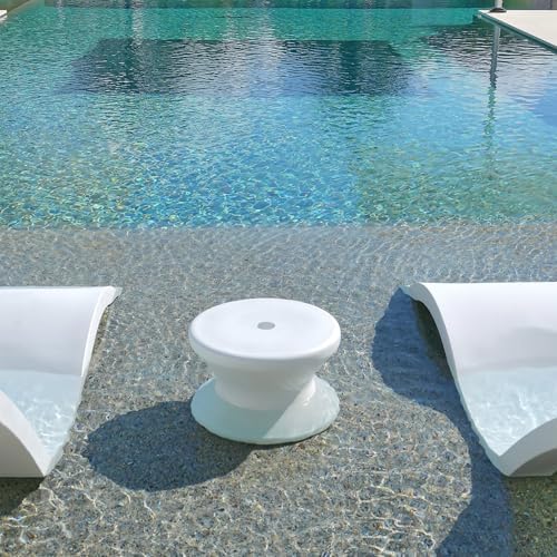 Ledge Lounger in-Pool Side Table with Umbrella Hole (Cloud) - Image 5