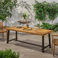8-Seater Acacia Wood Outdoor Dining Table – Premium Patio Table with Metal Frame | Weather-Resistant Outside Table for BBQs, Gatherings & Tea Parties (Patio Deals Included, Easy Clean) by Unknown