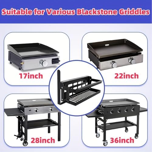 Upgrade Foldable Griddle Caddy for 17''/22''/28"/36" Blackstone BBQ Griddle,Space Saving Grill Tool Holder for Blackstone BBQ Accessories Organizer,with Paper Towel Holder&Knife Rack&Hooks - Image 6