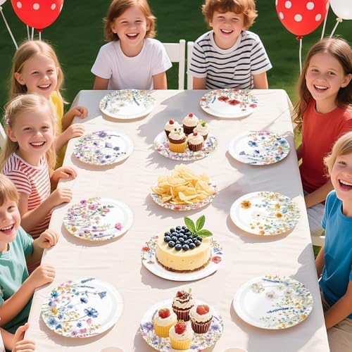 60Pcs Wildflower Paper Plates 7" for Wedding Birthday Party - Image 6