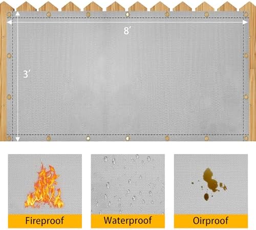 3' X 8' Grill Heat Shield for Deck Railing, Fireproof Heat Shield for Grill - Image 3