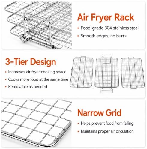Air Fryer Rack Compatible with Ninja Foodi Grill XL FG551 IG601 IG651 - Image 5