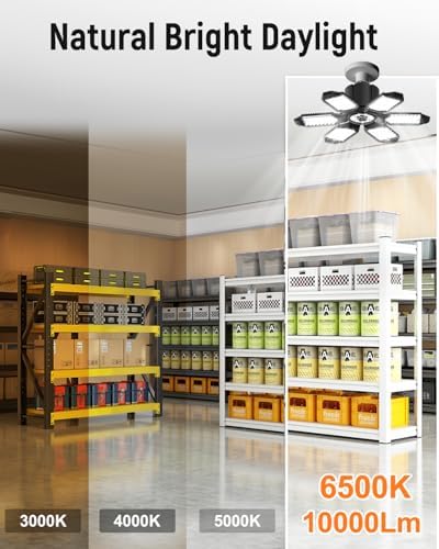 Adiding LED Garage Lights, Ultra Brighter 40000LM 6500K Garage Lighting - Image 6