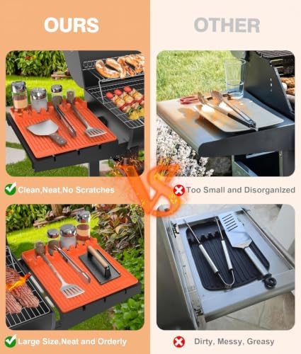 Silicone Grill Mat for Blackstone Griddle Accessories, 8-Slot Tool Mat - Image 4