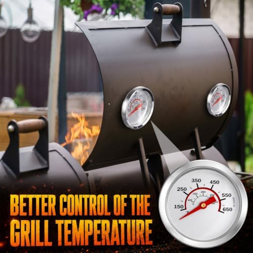 Frienda 3 Pack Charcoal Grill Thermometer Gauge for BBQ Smoker,Simple - Image 6