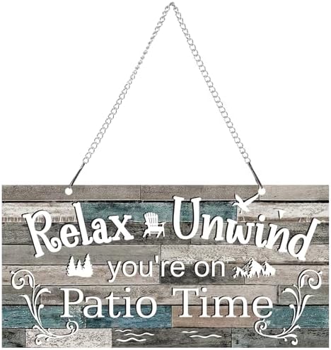 Hotop Metal Patio Sign Vintage Wall Decor for Outdoor, 12 x 6", Vivid by HOTOP