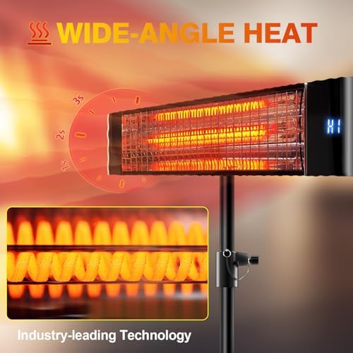 Paraheeter Outdoor Electric Infrared Patio Heater, 1500W - Image 3