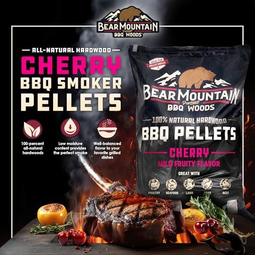 Bear Mountain BBQ FK13 Premium All-Natural Hardwood Mild and Fruity Cherry BBQ Smoker Pellets for Outdoor Grilling, 20 Pounds (4 Pack) - Image 2