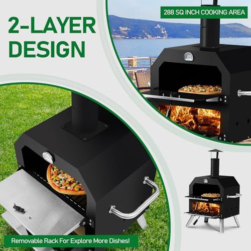 Vasitelan Outdoor Pizza Oven Wood Fired Pizza Maker - Image 7