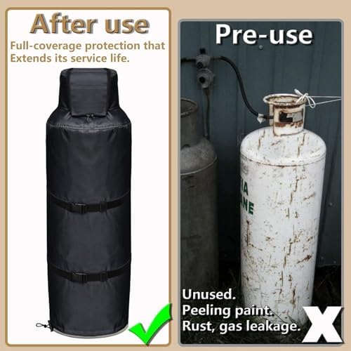 Propane Tank Winter Cover 100lb Gas Van Insulated Storage - Image 5