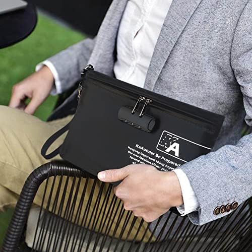 Fireproof Money Bag with Lock KaAutoler Fireproof and Waterproof Cash Bag with Zipper Closure Fireproof Money Pouch Locking Accessories Pouch for Cash (11"*7.5") - Image 4
