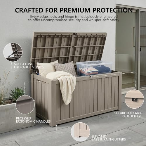 Outdoor Storage Box,200 Gallon Waterproof Deck Box [Upgraded 3.0] - Image 3