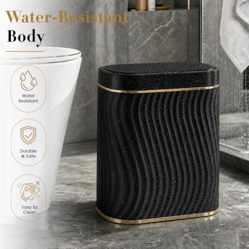 Ogikey Bathroom Trash Can with Automatic Touchless Lid, 5 Gallon Smart Garbage Can Narrow Waterproof Trash Bin for Bedroom, Office, Living Room (5 Gallon-Black) - Image 5