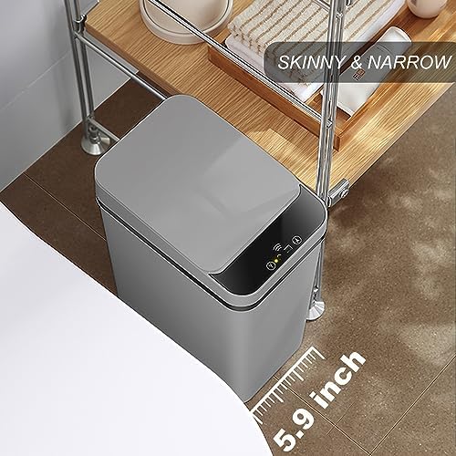 2 Pack - 2.5 Gallon Motion Sensor Bathroom Trash Can - Slim Smart Trash Can - Image 3