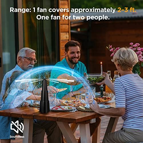 Fly Fans for Tables, Fly Repellent Fan Indoor Outdoor with Holographic Blades, Batteries Powered for Picnic, Party, Restaurant, Kitchen, and BBQ,4 Pack - Image 3