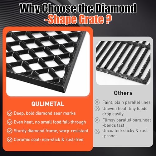 18.75" Dual Sided Diamond Sear Grill Grates for Weber Genesis II/LX 300 Ser - Image 3