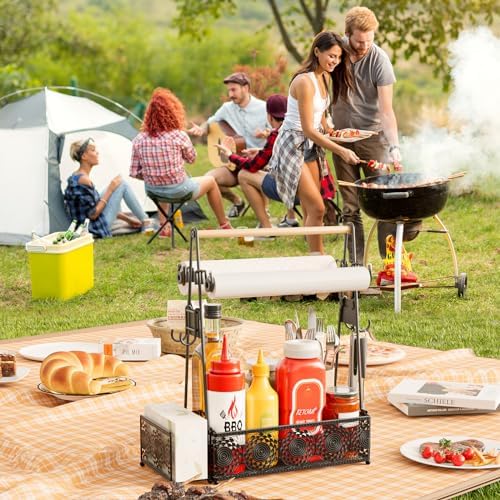 EKNITEY Outdoor Grill Caddy Organizer: BBQ Caddy with Paper Towel Holder - Image 5