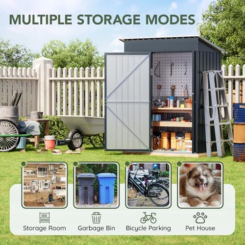 3 x 5 FT Outdoor Storage Shed with Floor Frame - Image 4