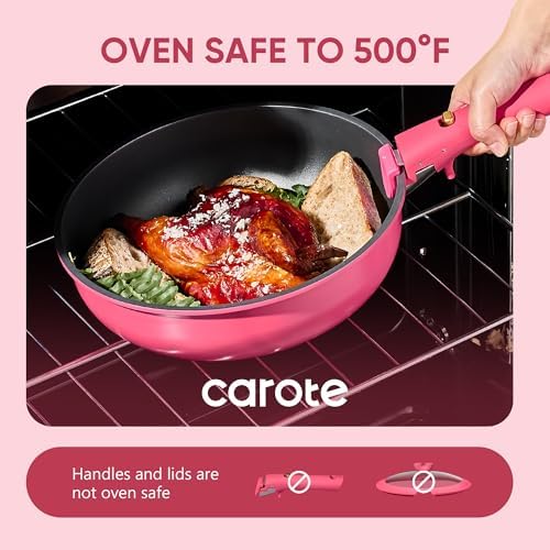 CAROTE 15pcs Pots and Pans Set Non Stick, Cookware Set Detachable Handle - Image 7