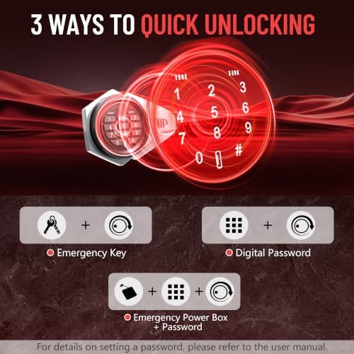 8-10 Gun Safe, Rifle Safe with 3 Quick‑Access Entry Modes, Gun Cabinet with Silent & Alarm Mode, Gun Safe for Rifles with Adjustable Shelves, 51.96" Rifle Gun Safe with Easy Assembly - Image 3