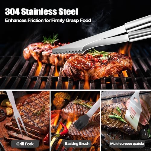 Retirement Gifts for Men, Retired Gifts for Men, Dad, Grandpa, Coworker, Teacher, Boss, Grilling Accessories, Heavy Duty Stainless Steel Grill Set BBQ Grill Tools for Outdoor Grill with Aluminum Case - Image 5