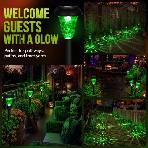 GIGALUMI Solar Halloween Lights Outdoor Waterproof Pathway Lights, 12 Pack - Image 4