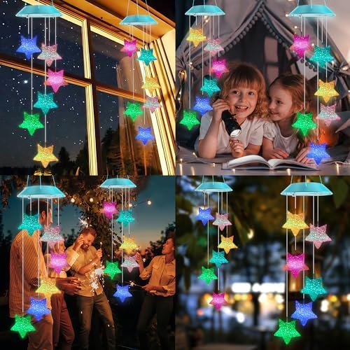 Solar Wind Chimes Outdoor, Color Changing Star Gift for Mom Grandma - Image 6