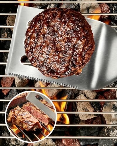 7-Piece Grill Tools Set, Long Thicker Spatulas Tongs Grill Utensils - Image 5
