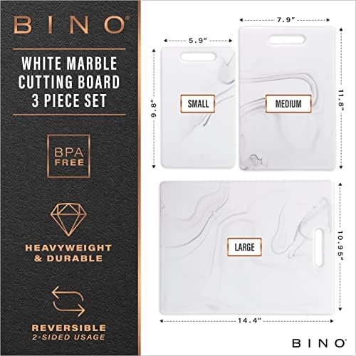 BINO Cutting Board - 3-Piece Chopping Boards | BPA-Free Plastic, Durable, Multipurpose, Dual-Sided, Dishwasher Safe, Easy to Clean | Charcuterie Accessories | Home & Kitchen Utensils - Image 2