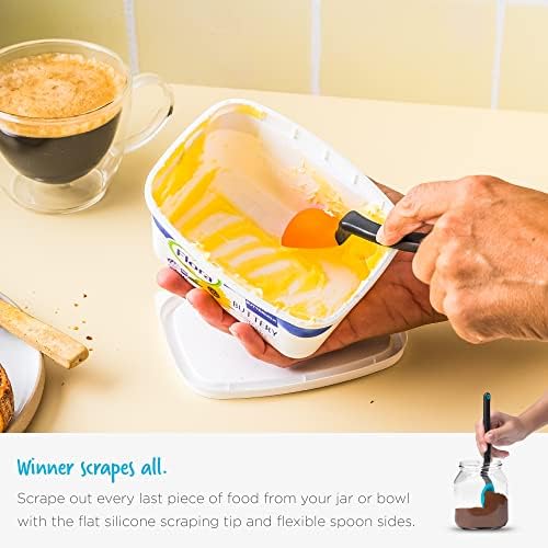 Dreamfarm Mini Supoon Non-Stick Sit-Up Silicone Scraping Cooking Spoon, Jar Scraper Measures 5ml Tsp - 8" Purple - Image 4