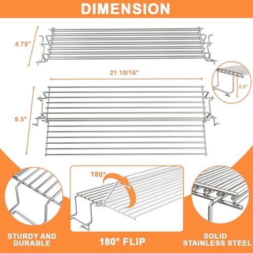 67027 Foldable Sided Warming Rack for Weber GS4 Spirit II/I 300 SER Parts - Image 3