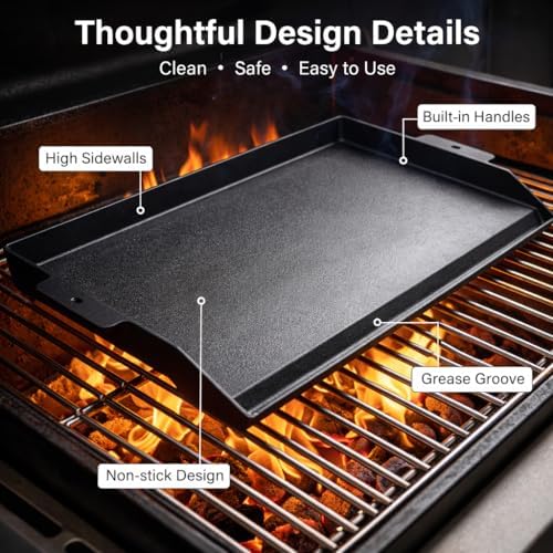 Cast Iron Griddle for Gas Grill Griddle 23" x 16" Flat Top for Stove Top - Image 5